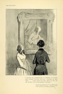 1904 Print Honore Daumier Art Les Bas BLEUS Painting Art Gallery
