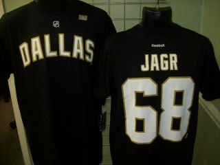 Dallas Stars Jaromir Jagr Black Reebok T Shirt Sz XXL 2XL