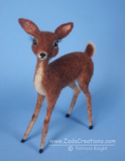 Needle Felted Vintage Style Deer Original Artist Sculpture OOAK Retro