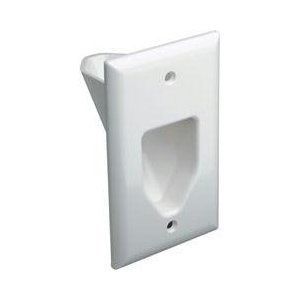 Datacomm 45 0001 WH 1 Gang Low Voltage Recessed Wall Plate White