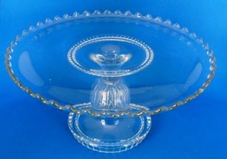 Antique EAPG Dalzell Glass Cake Stand / Plate in Delos Pattern