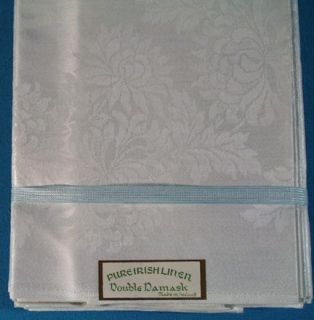  Irish Linen Double Damask Dinner Napkins 22 1 2 with Labels