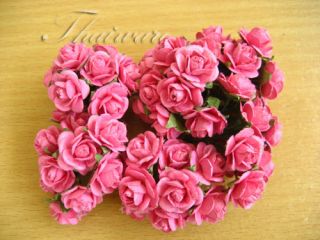 15mm 100 Rose Mulberry Paper Flowers Craft Decoration S11