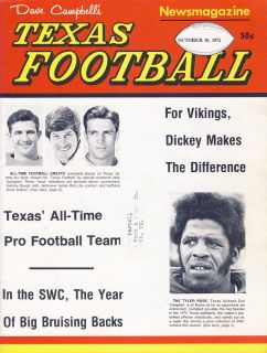 1975 Dave Campbells Texas Football News Earl Campbell
