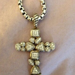 david yurman diamond confetti cross pendant With Sterling Silver