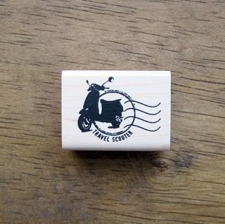 Decorative Stamps Rubber Stamp Travel Scooter Postmark