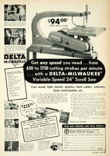  Delta Milwaukee Variable Speed Scroll Saw 682A E Vienna Ave Power Tool