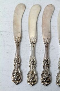 Six Sterling silver Francis 1 st Butter knives Reed and Barton