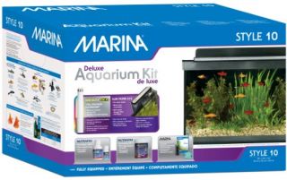 Marina Style 10 Deluxe Glass Aquarium Kit 10 Gallons New