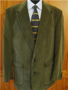 David Taylor Classic Olive Green Corduroy Blazer Sport Coat Jacket 42L