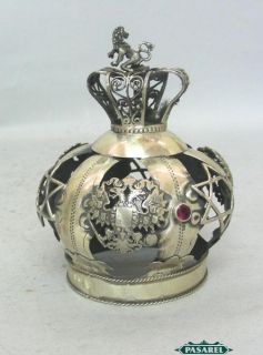 Russian 84 Silver Miniature Torah Crown Moscow CA 1850