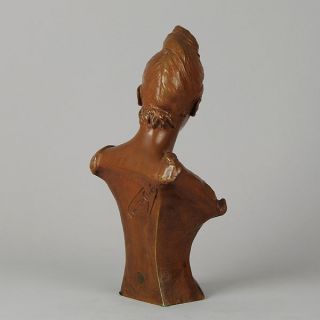 Antique Art Nouveau Bronze Entitled Coy Maiden by Georges Van Der