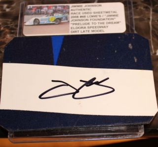 Jimmie Johnson Signed Race Used Sheetmetal with COA NASCAR Autograph T