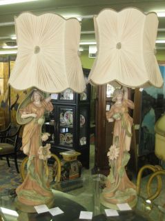 Dux Custom Lamps Pair 20th Century Dux Figurine Lamps One of A Kind