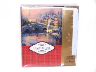  Kinkade Christmas Cards Glitter Foil Lined Box of 18 by DaySpring NIB