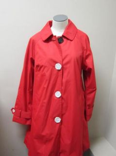 Dennis Basso Regular Water Resistant A Line Coat with Scarf S