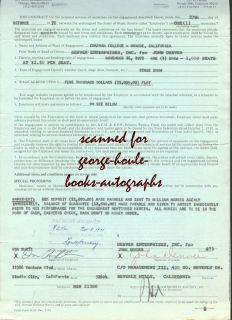 JOHN DENVER. Document Signed (John Denver) in red ink, on printed
