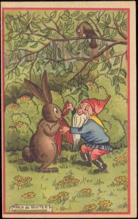 Artist Signed Marja de Ruyter Dwarf Gnome Rabbit Bunny