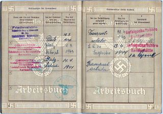    Kattowitz 26.01.1940 / GM 2 Libro de Trabajo la Alemania nazi