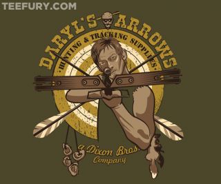 Teefury The Walking Dead Daryl Dixon Norman Reedus Daryls Arrows RARE