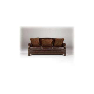 Ashley Oakmere Truffle Unique Genuine Leather Formal Sofa and Love