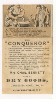 Conqueror Clothes Wringer Metamorphic Trade Card TC1627