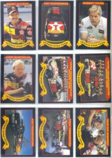 1992 Davey Allison 20 Card Texaco Star NASCAR Team Set