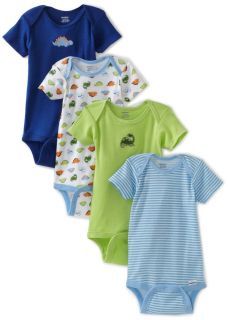  Short Sleeve Onesies 4 per Pack Boys Dino Design Toddler Sizes