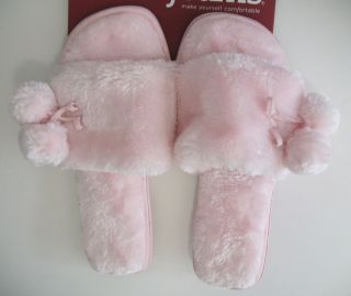 Dearfoams Womens Pink Open Toe Slip On House Slippers SM180 Sz L 9 10