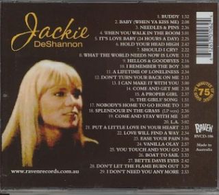 Jackie DeShannon CD   Best Of 1958 1960 New / Sealed 29 Tracks