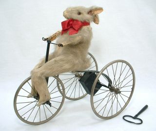 ROULLET DECAMPS RABBIT ON TRICYCLE AUTOMATON RABBIT ON VELOCIPEDE WIND
