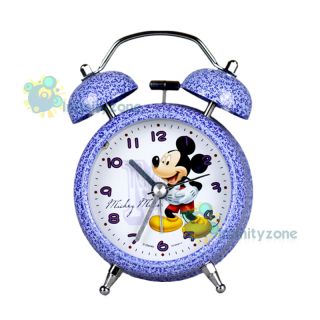 Disney Mickey Mouse Twin Bell Alarm Desktop Clock w Light A NEW