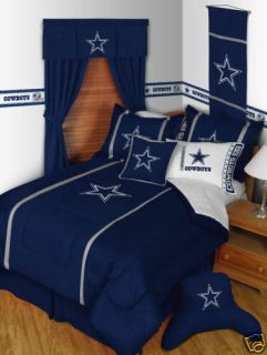Dallas Cowboys Comforter Bedskirt Sham Curtain Valance Set Microsuede