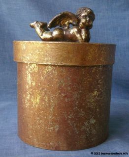 Decorative Box Case with A Putto Putti Cupid on Top