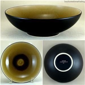  Rice Soup Salad Small Serving Bowl Amber Reactive Glaze Black