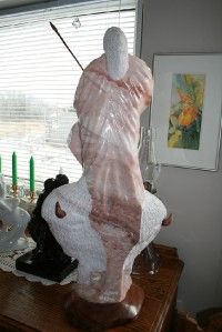 Arthur Jack Pink Alabaster Sculpture White Buffalo Spir