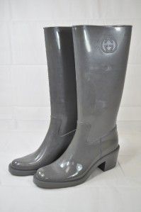 These classic Devendra rubber boots from Gucci feature grey rubber