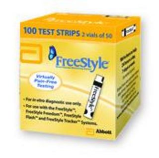 Box 100 Abbott Freestyle Test Strips with Zipwik Tabs