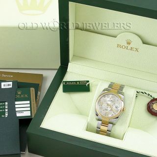  Style 36MM Datejust 116203 Factory FLOWER Dial Complete w Box & Papers