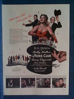  Ad The Stork Club Famous NYC Night Club Betty Hutton Don Defore