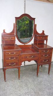 English Edwardian Hepplewhite Mahogany Dresser Great