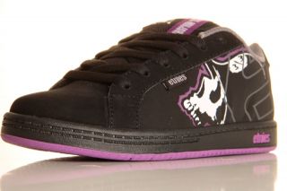 Etnies Girls Kids Metal Mulisha Fader Shoes Size 2 Black/Purple