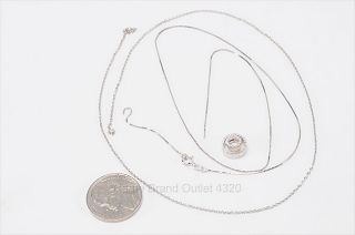 White Gold 14k Double Circle Diamond Chain Necklace 3 4G SHOPWORN