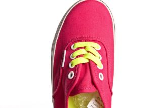 Vans Girls Kids Authentic Shoes Size 13 (Pop Lace) Virtual Pink