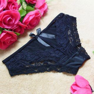 Sexy Lace Cozy Thong Panties Briefs Lady Underwear Black