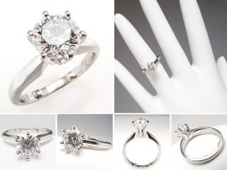 GIA 1 Carat Diamond Solitaire Engagement Ring Platinum Eco Friendly