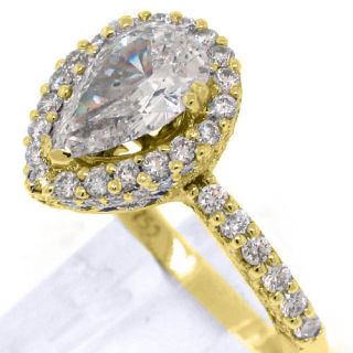Carat Womens Diamond Engagement Wedding Ring Pear Shape Round Cut