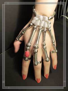  Bone Bracelet Ring Gothic Punk Skull Delfina Delettrez Gaga