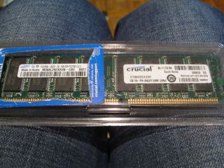  1GB Crucial PC2700 DDR 333 DDR RAM SDRAM