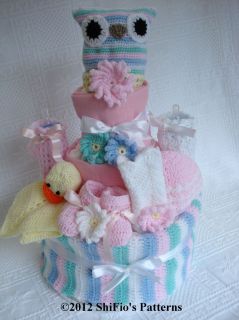  Owl Nappy Diaper Cake Pattern Patterns 222 by Shifios Patterns